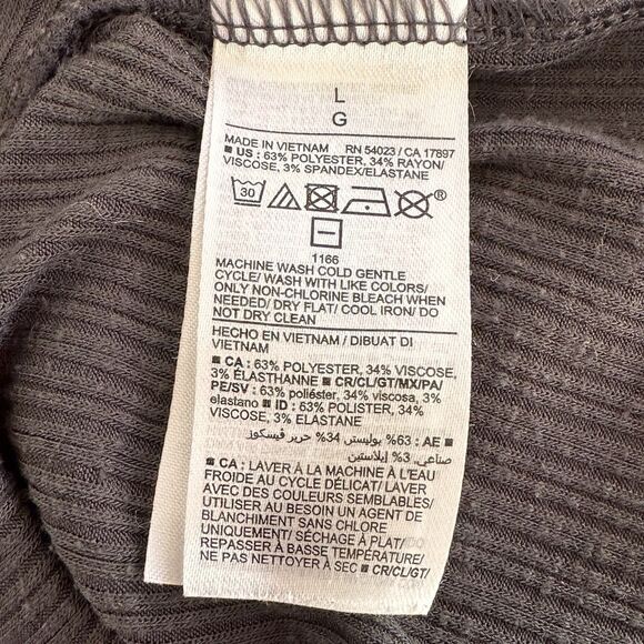Old Navy Luxe Jersey Knit Tank Top Ribbed Dark Gray Women's Size L Sleeveless - Picture 6 of 12